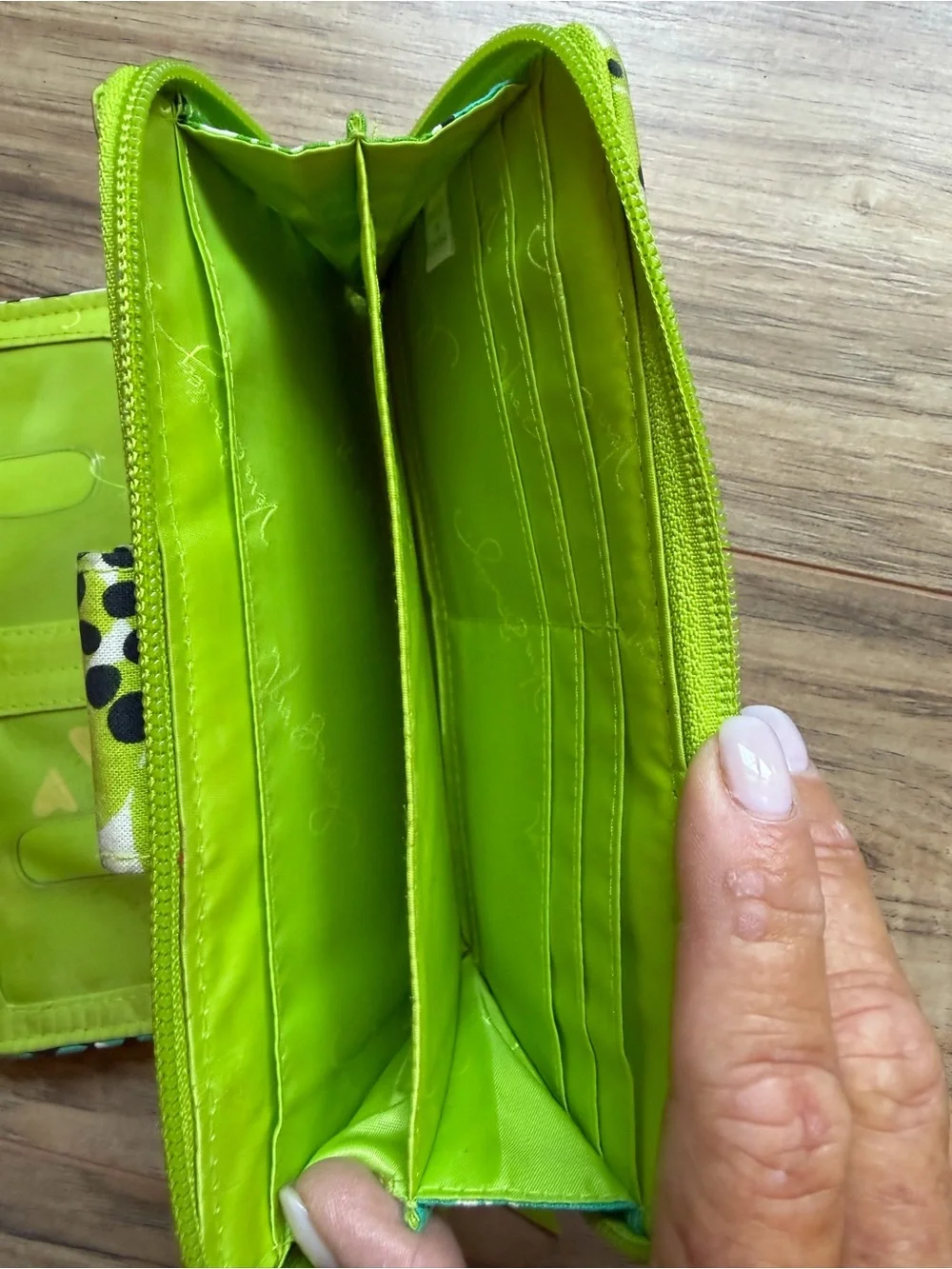 Vera Bradley Lime Green Floral Quilted Wallet